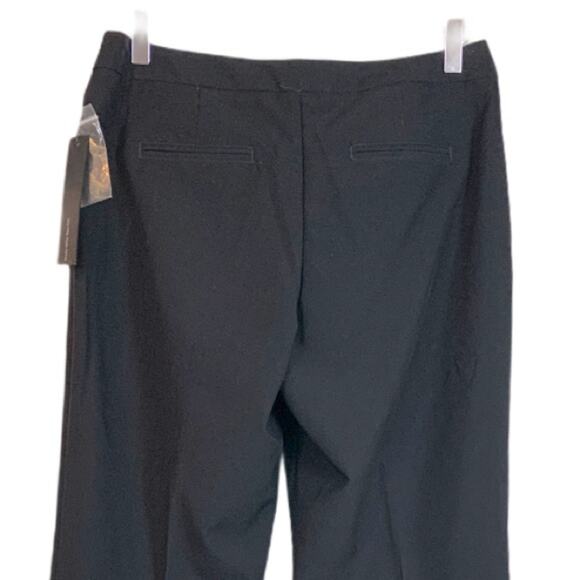 Nicole Miller New Black Career Pants Flat Front Classic Trousers Women's Size 6 - Picture 5 of 11